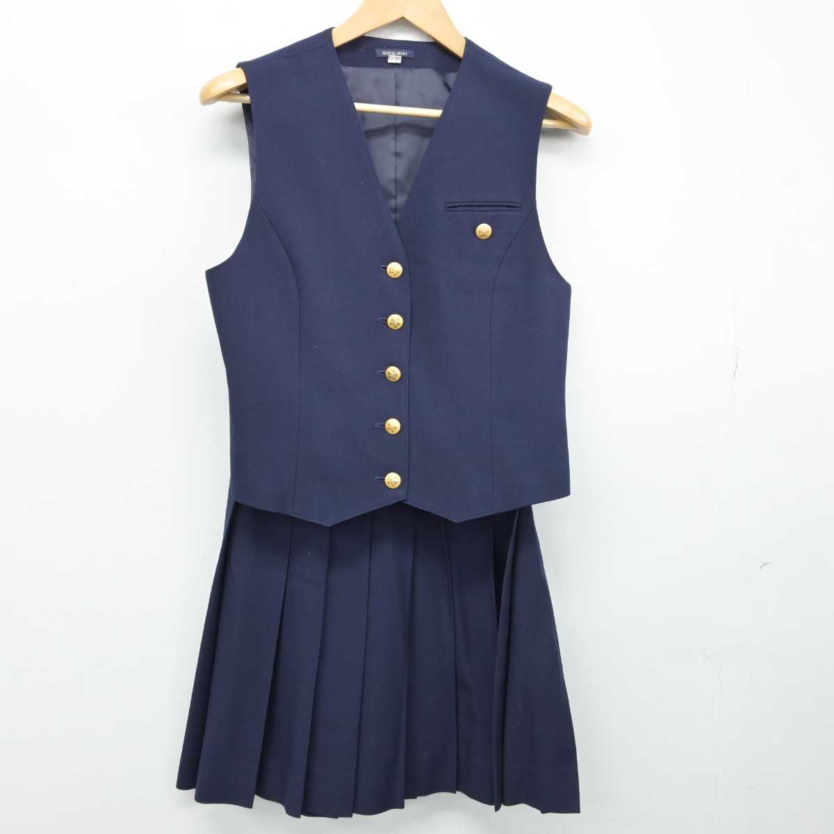 【中古】広島県 安田女子中学高等学校 女子制服 5点（ブレザー・ベスト・ズボン）sf032718