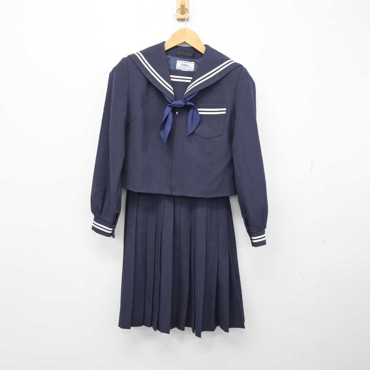 【中古】山口県 防府市立国府中学校 女子制服 3点（セーラー服・スカート）sf032739