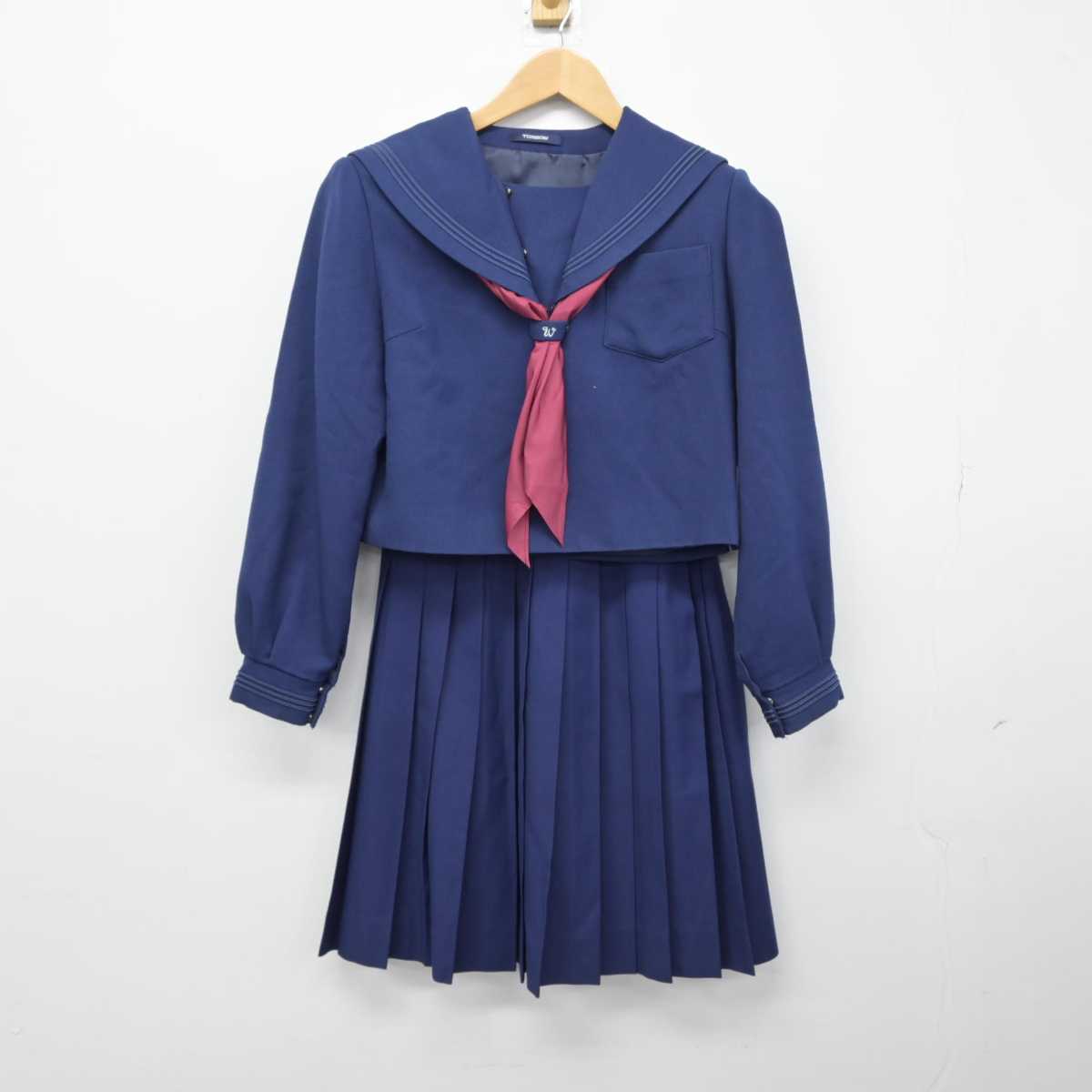 【中古】北海道 滝川西高等学校 女子制服 4点（セーラー服・ニット・スカート）sf032743