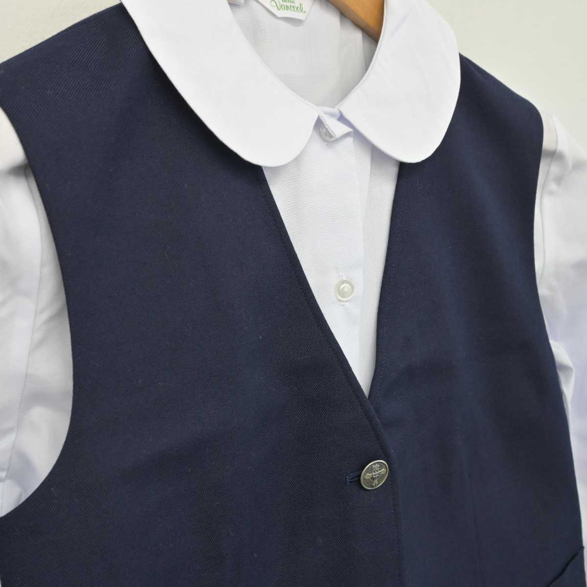 【中古】大阪府 堺市立津久野中学校 女子制服 2点（ベスト・シャツ）sf032801