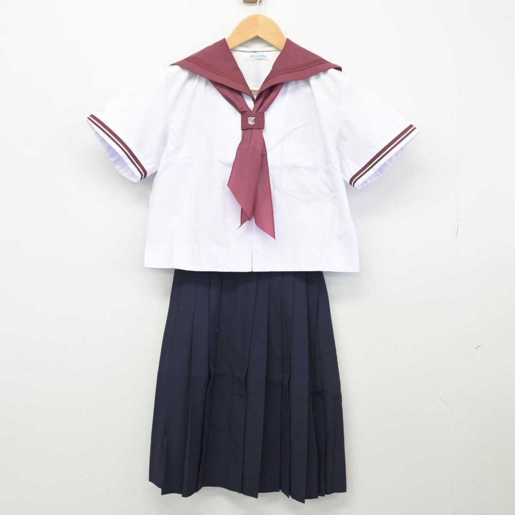 中古】大阪府 堺市立津久野中学校 女子制服 3点（セーラー服