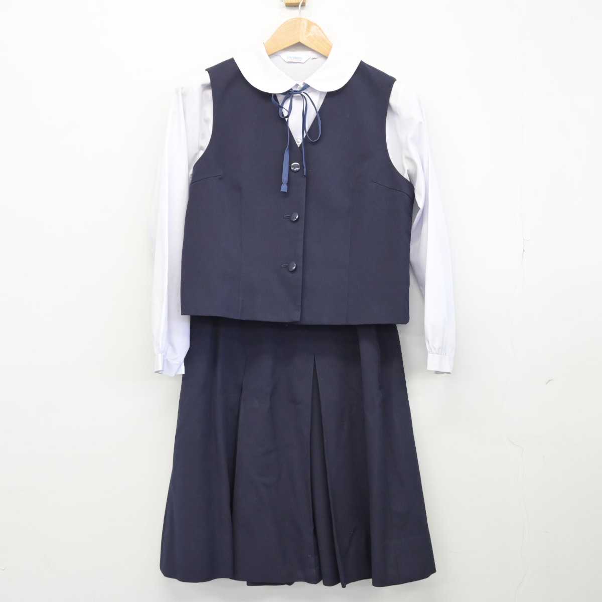 【中古】埼玉県 新座市立第二中学校 女子制服 5点（ブレザー・ベスト・シャツ・スカート）sf032807