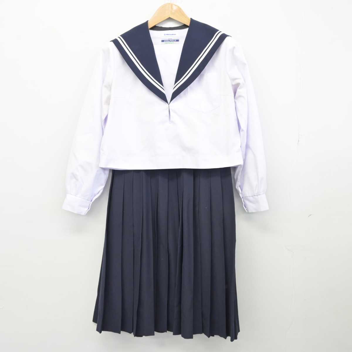 【中古】愛知県 豊田西高等学校 女子制服 2点（セーラー服・スカート）sf032819