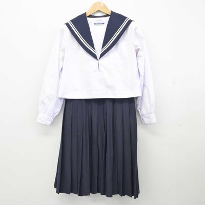 【中古】愛知県 豊田西高等学校 女子制服 2点（セーラー服・スカート）sf032819