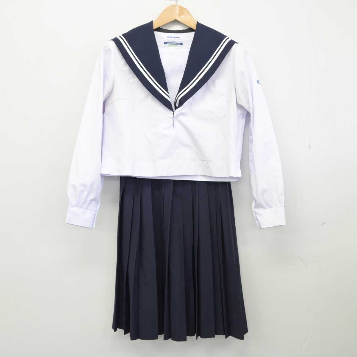 【中古】愛知県 豊田西高等学校 女子制服 2点（セーラー服・スカート）sf032822