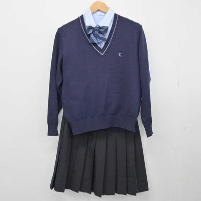 【中古】埼玉県 川口市立高等学校 女子制服 5点（ブレザー・ニット・シャツ・スカート）sf032823