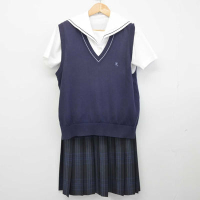 【中古】埼玉県 川口市立高等学校 女子制服 4点（ニットベスト・シャツ・スカート）sf032824