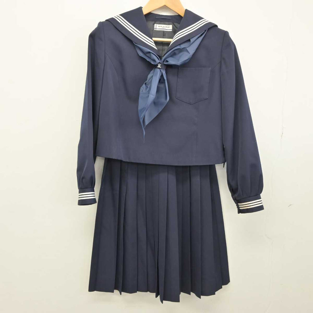 【中古】高知県 高知商業高等学校 女子制服 3点（セーラー服・スカート）sf032839