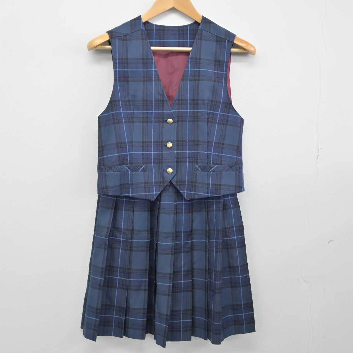 【中古】奈良県 橿原市立八木中学校 女子制服 3点（ブレザー・ベスト・スカート）sf032847