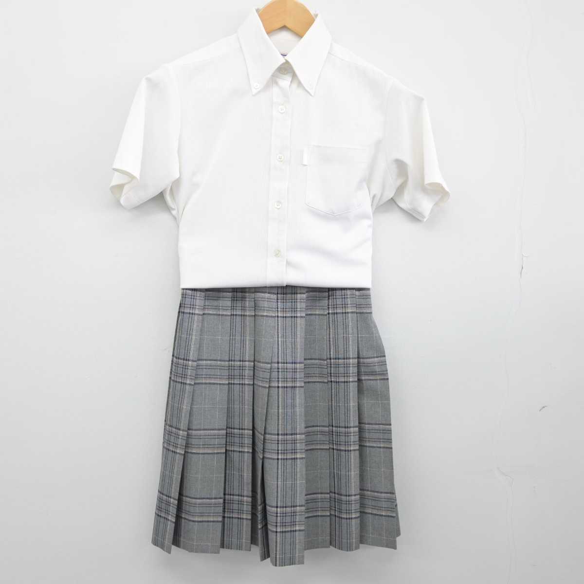 【中古】埼玉県 埼玉栄高等学校 女子制服 2点（シャツ・スカート）sf032860