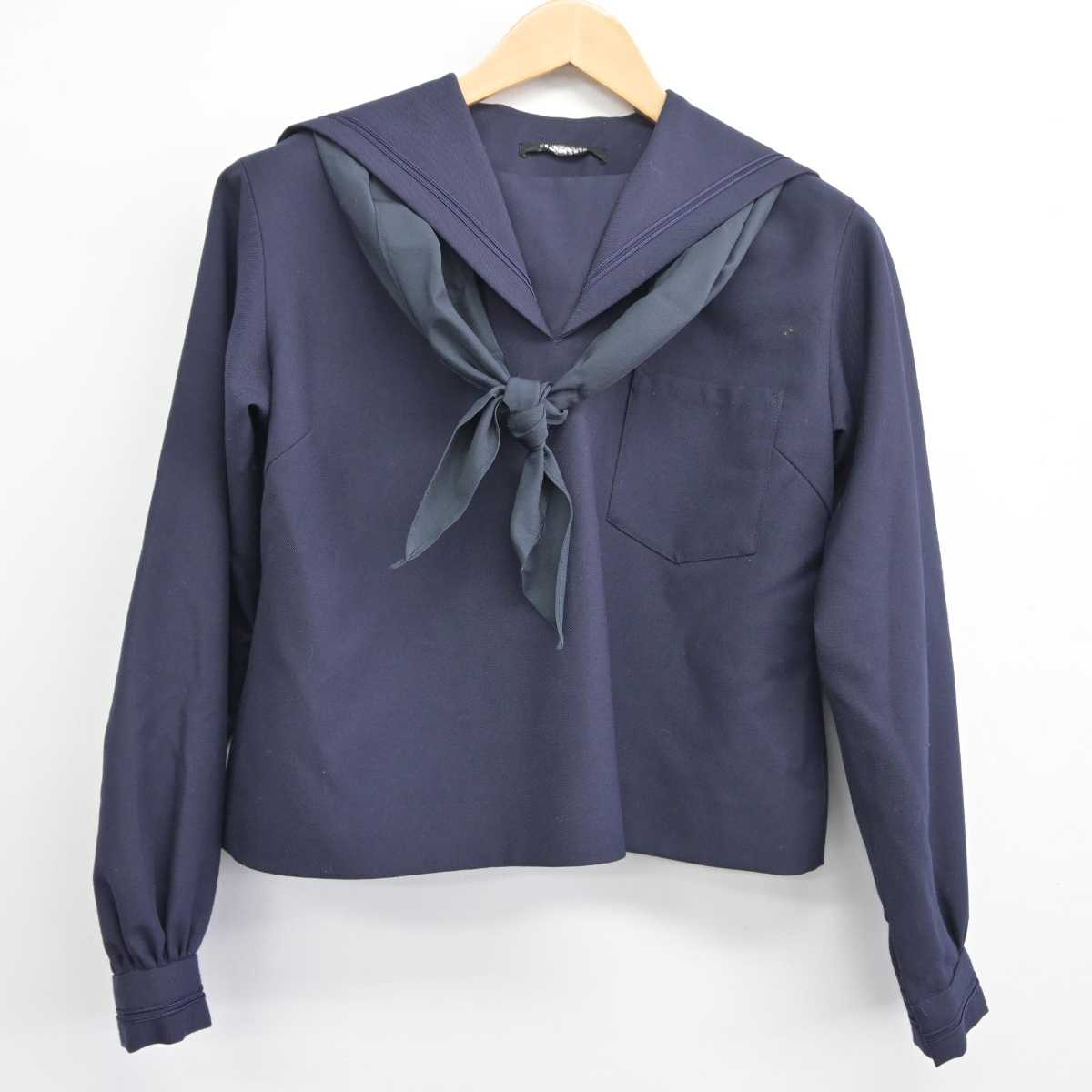 【中古】山口県 山口中央高等学校 女子制服 4点（セーラー服・ニット・スカート）sf032870