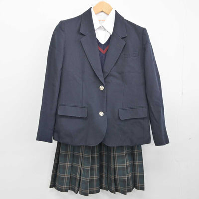 【中古】兵庫県 三田西陵高等学校 女子制服 4点（ブレザー・ニット・シャツ・スカート）sf032873