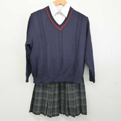 【中古】兵庫県 三田西陵高等学校 女子制服 4点（ブレザー・ニット・シャツ・スカート）sf032873