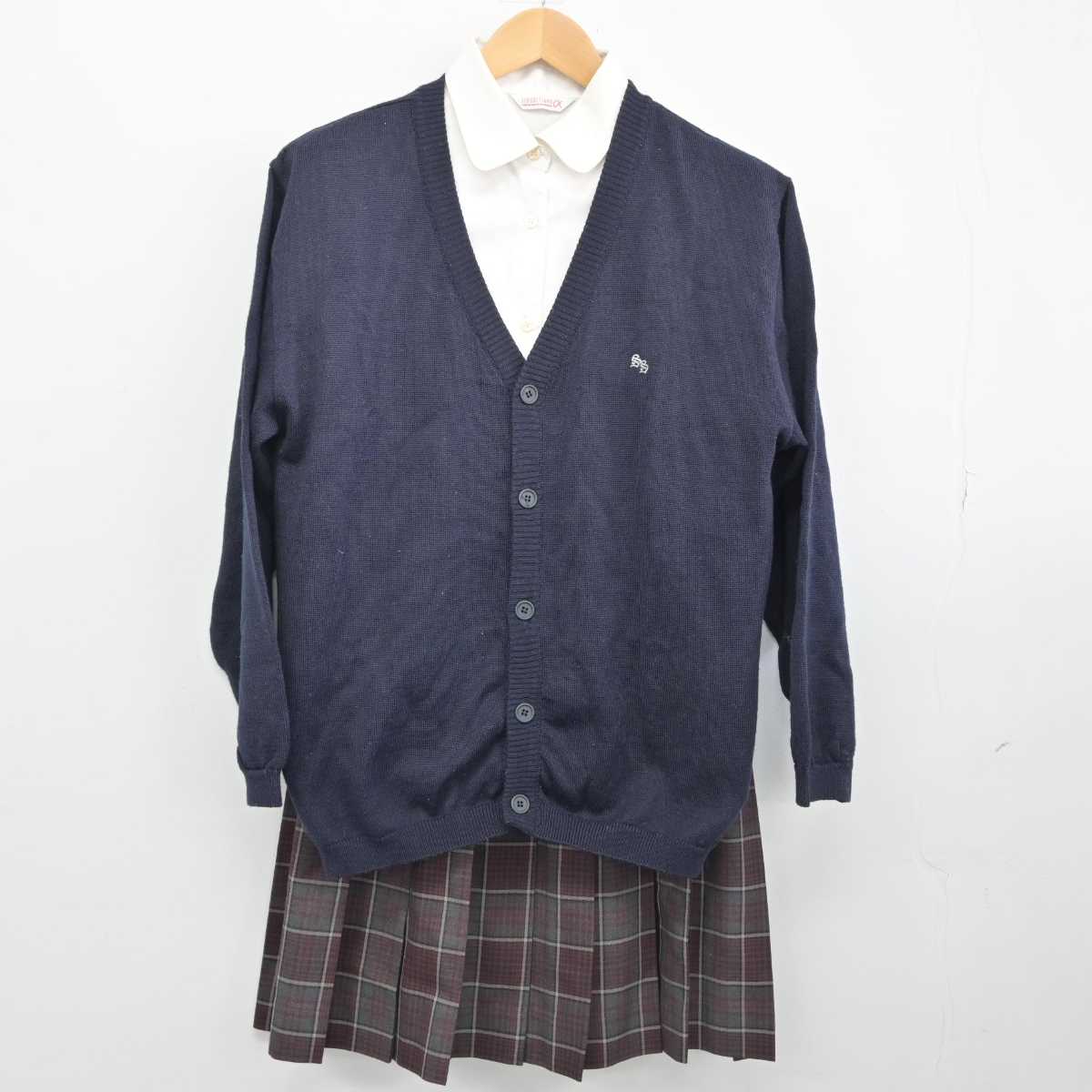 【中古】兵庫県 三田松聖高等学校 女子制服 3点（ニット・シャツ・スカート）sf032877