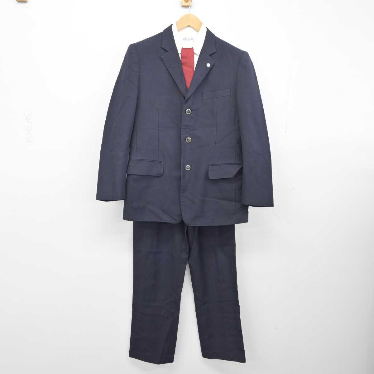 【中古】兵庫県 三田松聖高等学校 男子制服 5点（ブレザー・シャツ・ズボン）sf032881