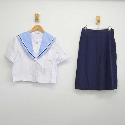 【中古】千葉県 貝塚中学校 女子制服 2点（セーラー服・スカート）sf032895