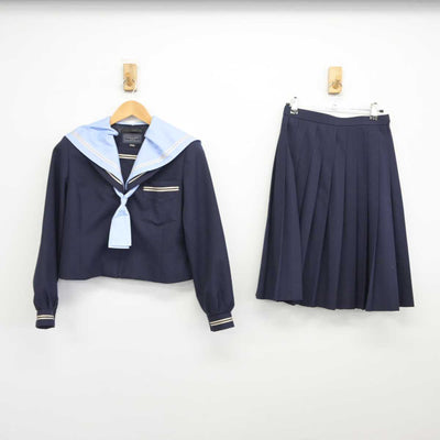 【中古】奈良県 吉野中学校 女子制服 2点（セーラー服・スカート）sf032906