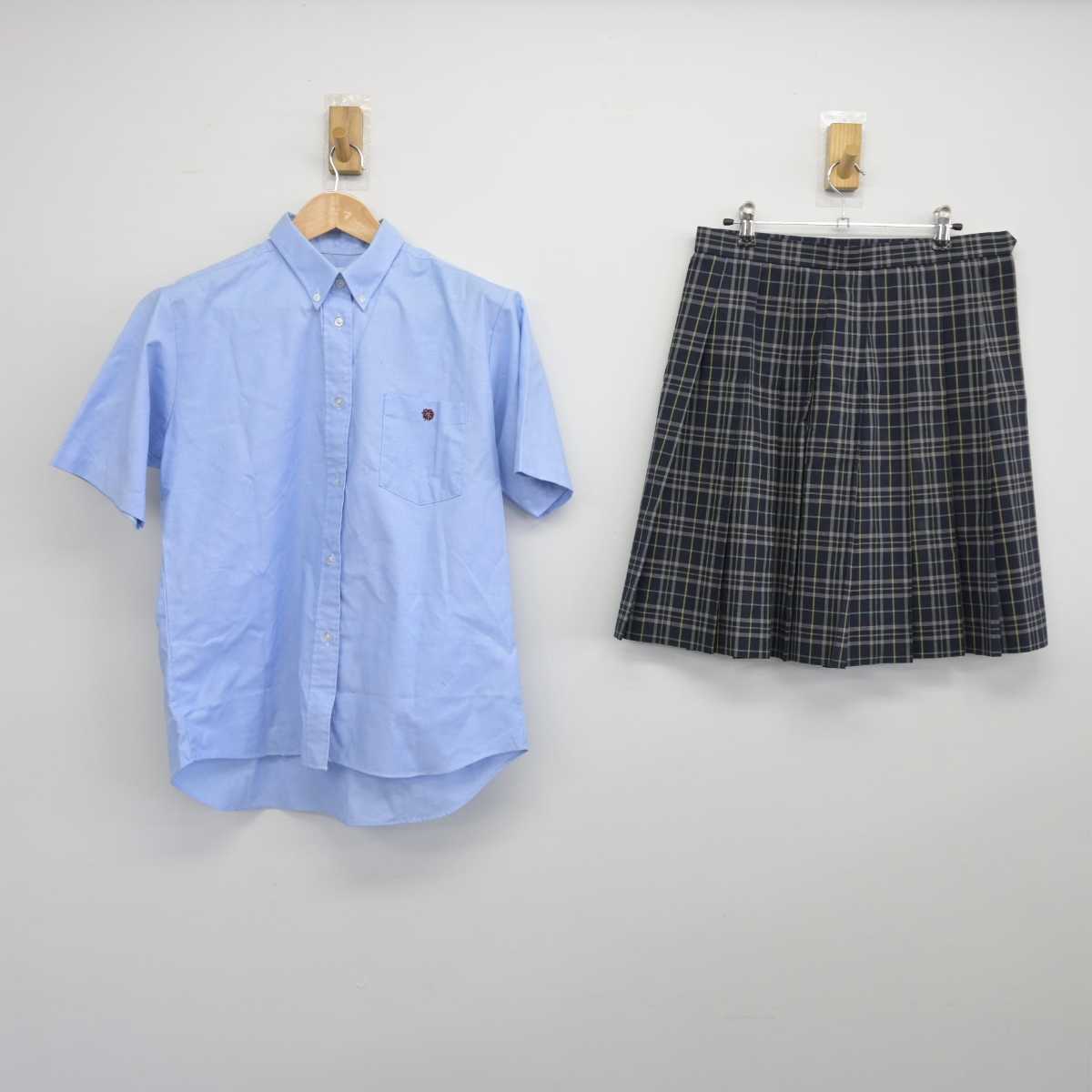 【中古】東京都 正則高等学校 女子制服 5点（ニットベスト・シャツ・スカート）sf032914