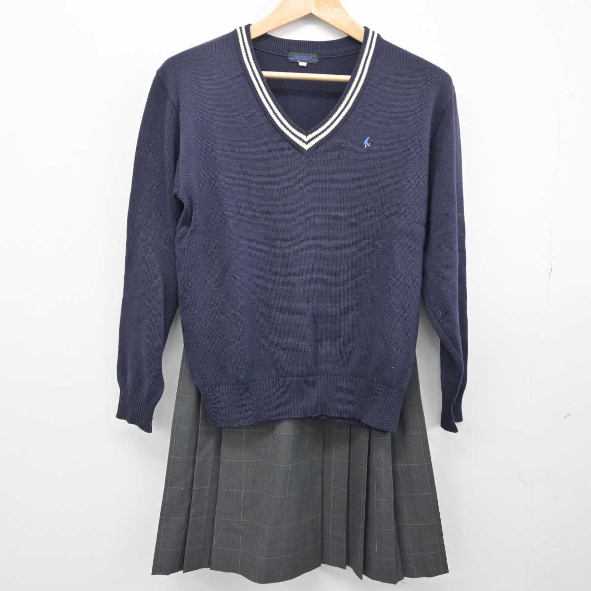 【中古】奈良県 香芝高等学校 女子制服 3点（ブレザー・ニット・スカート）sf032924