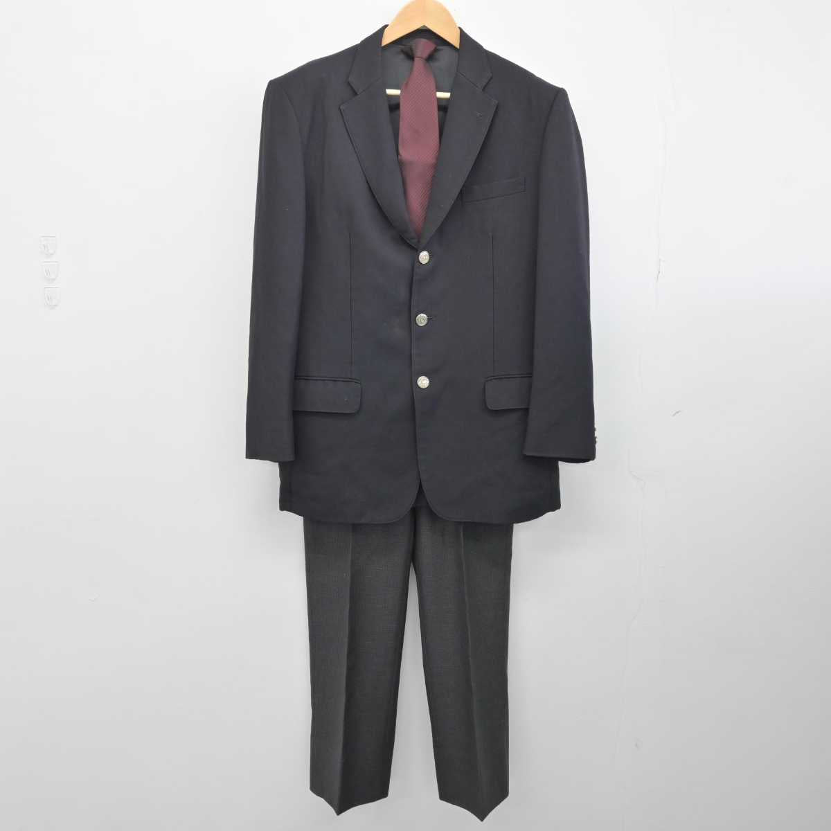 【中古】千葉県 日本大学習志野高等学校 男子制服 4点（ブレザー・ニット・ズボン）sf032929