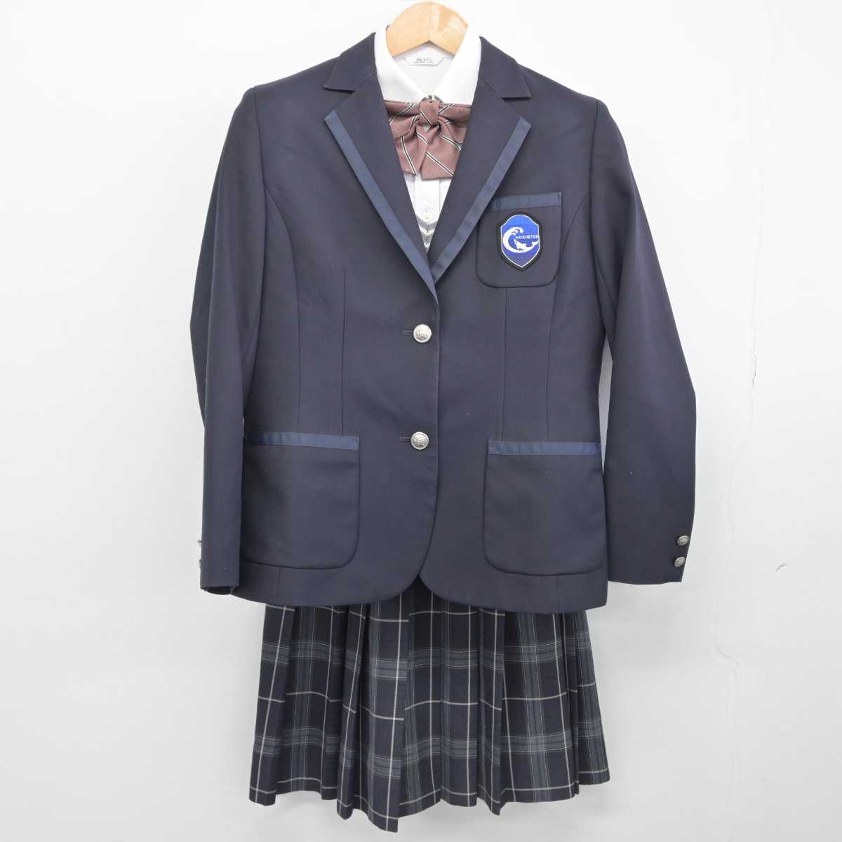 【中古】新潟県 北越高等学校 女子制服 5点（ブレザー・ニット・シャツ・スカート）sf032941