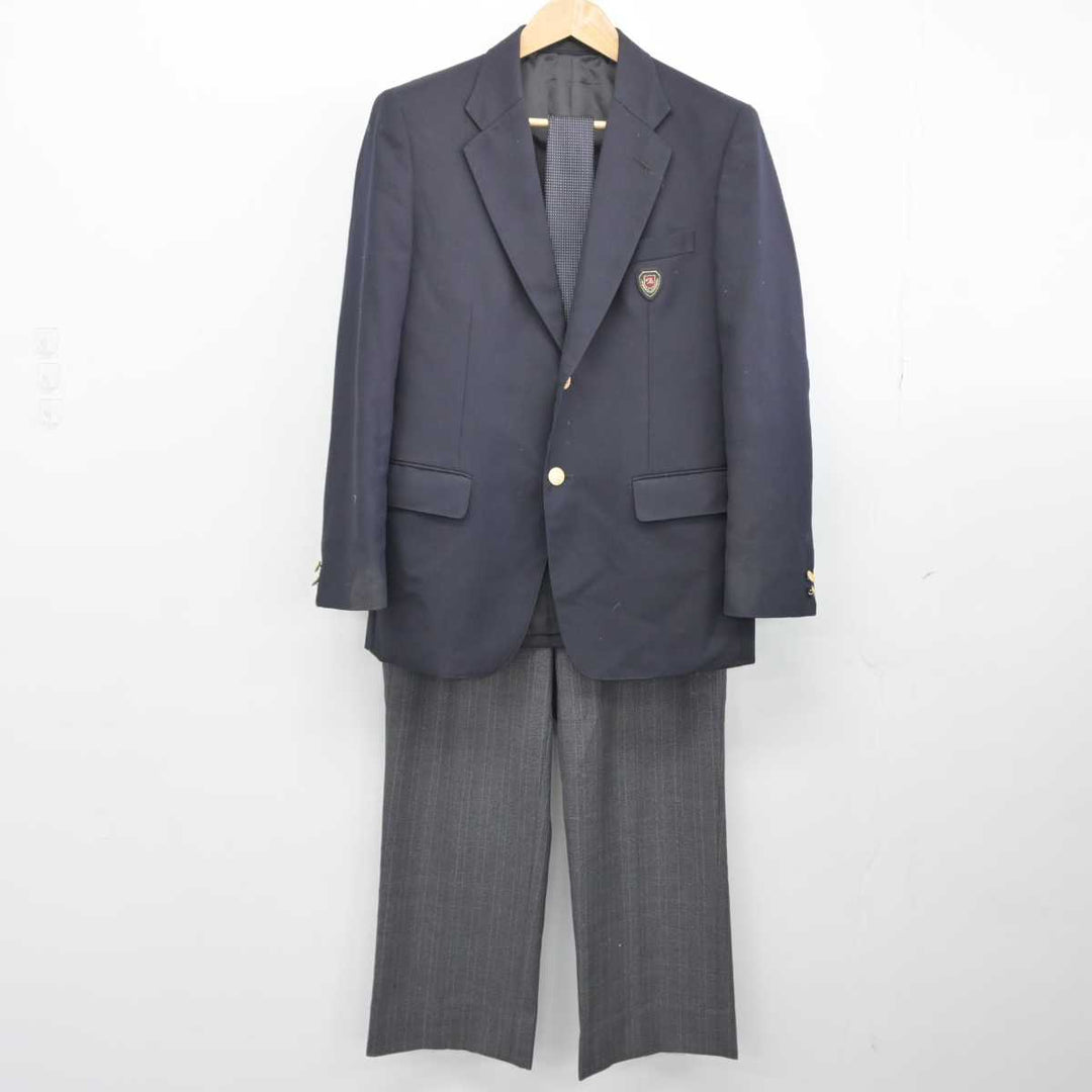 【中古】千葉県 市川南高等学校 男子制服 4点（ブレザー・ズボン）sf032945