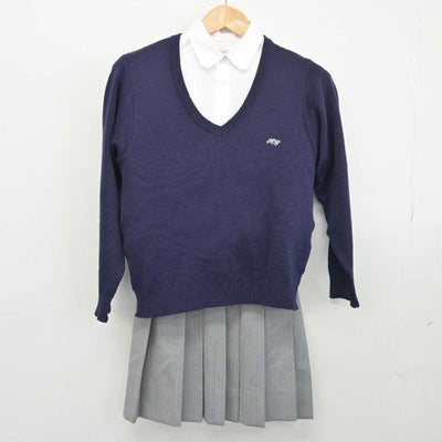 【中古】神奈川県 平塚学園高等学校 女子制服 3点（ニット・シャツ・スカート）sf032951