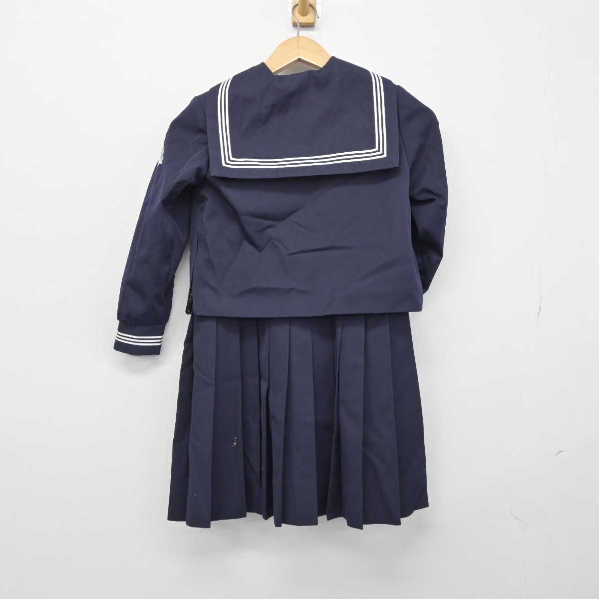 【中古】高知県 高知小学校 女子制服 3点（セーラー服・ジャンパースカート）sf032960