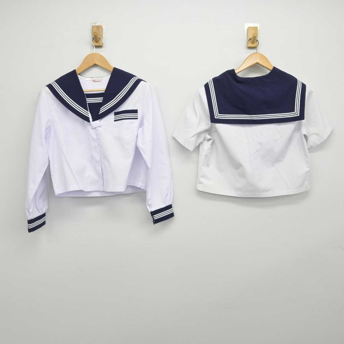 【中古】静岡県 浜松市立三ヶ日中学校 女子制服 2点（セーラー服）sf032980