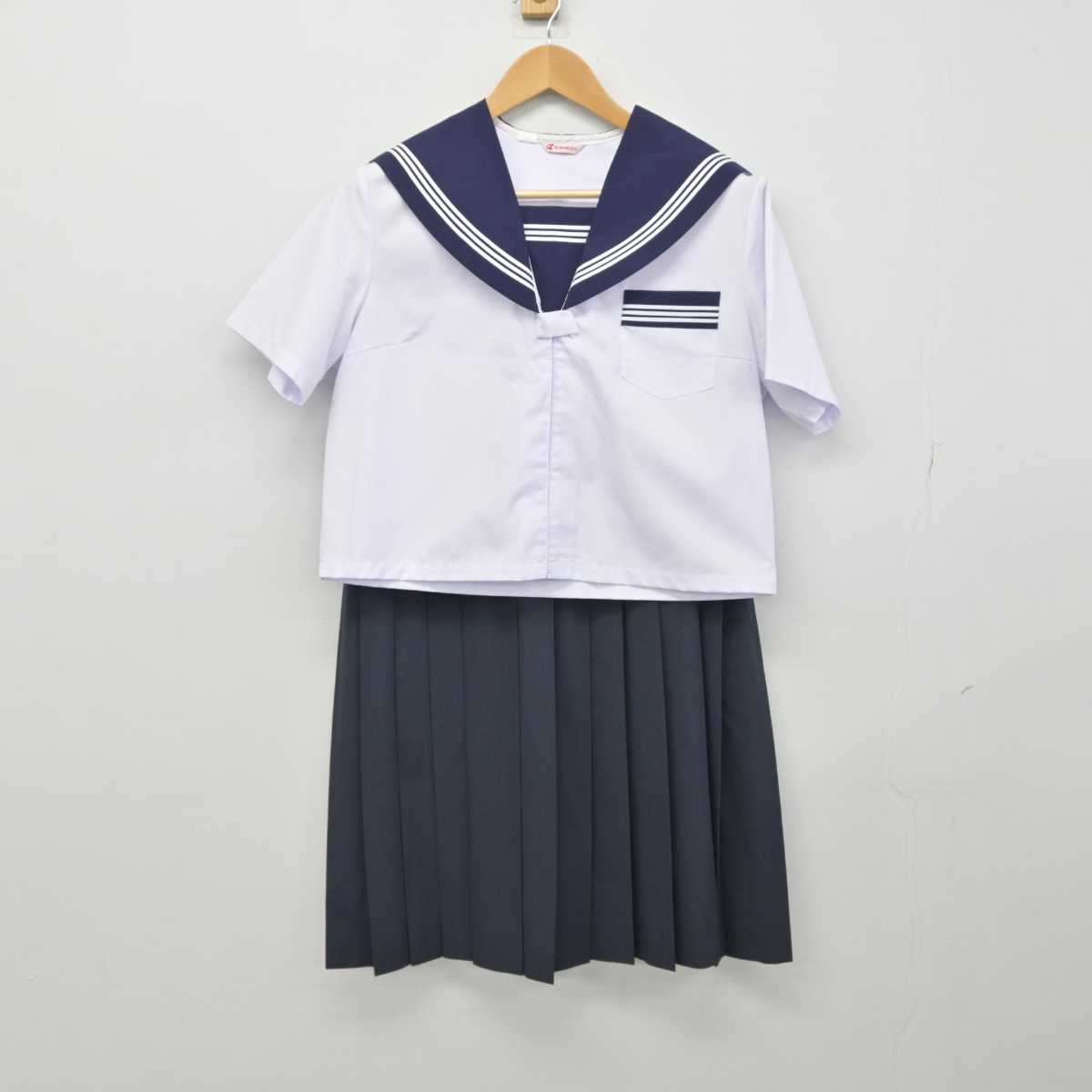 【中古】静岡県 浜松市立三ヶ日中学校 女子制服 2点（セーラー服・スカート）sf032982