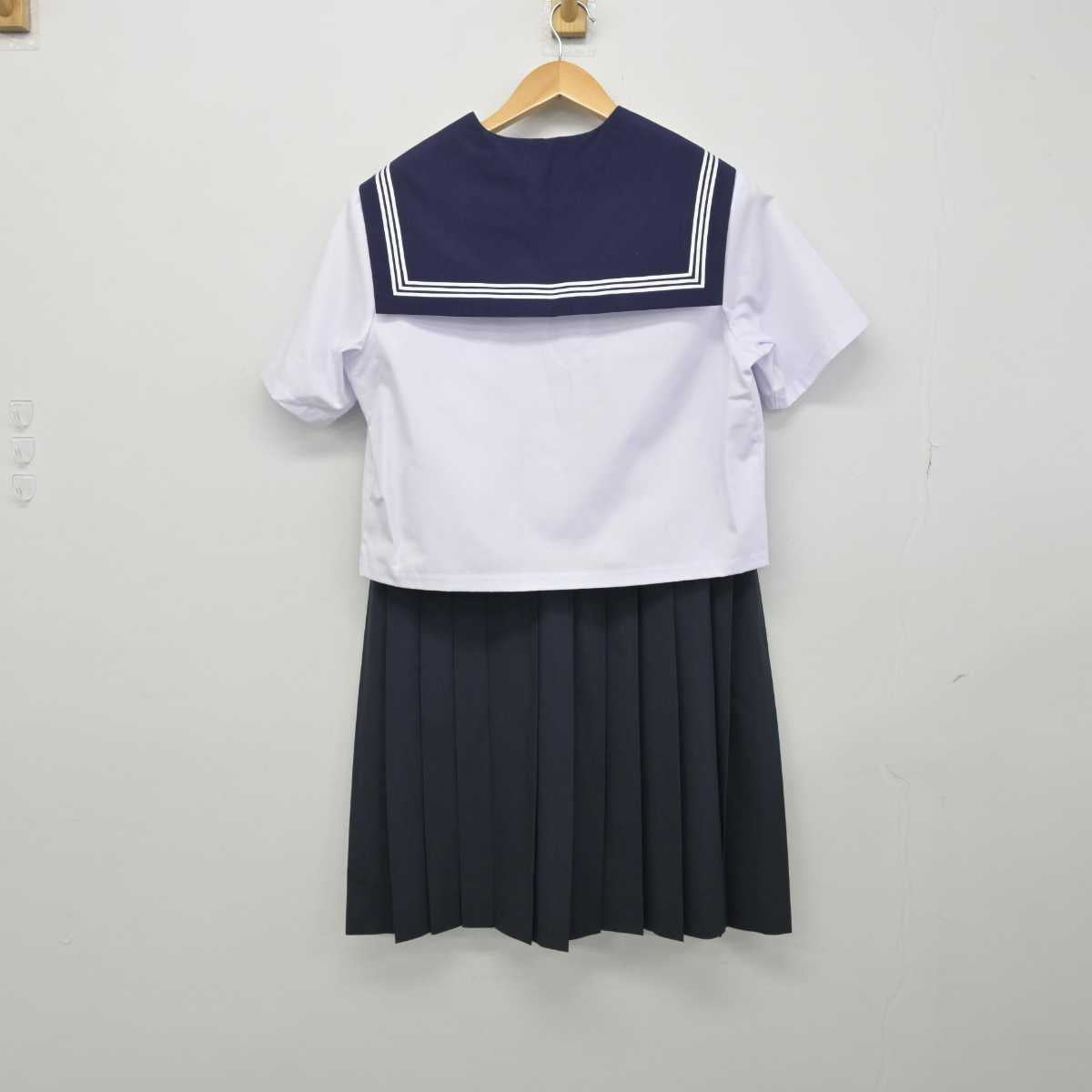 【中古】静岡県 浜松市立三ヶ日中学校 女子制服 2点（セーラー服・スカート）sf032982