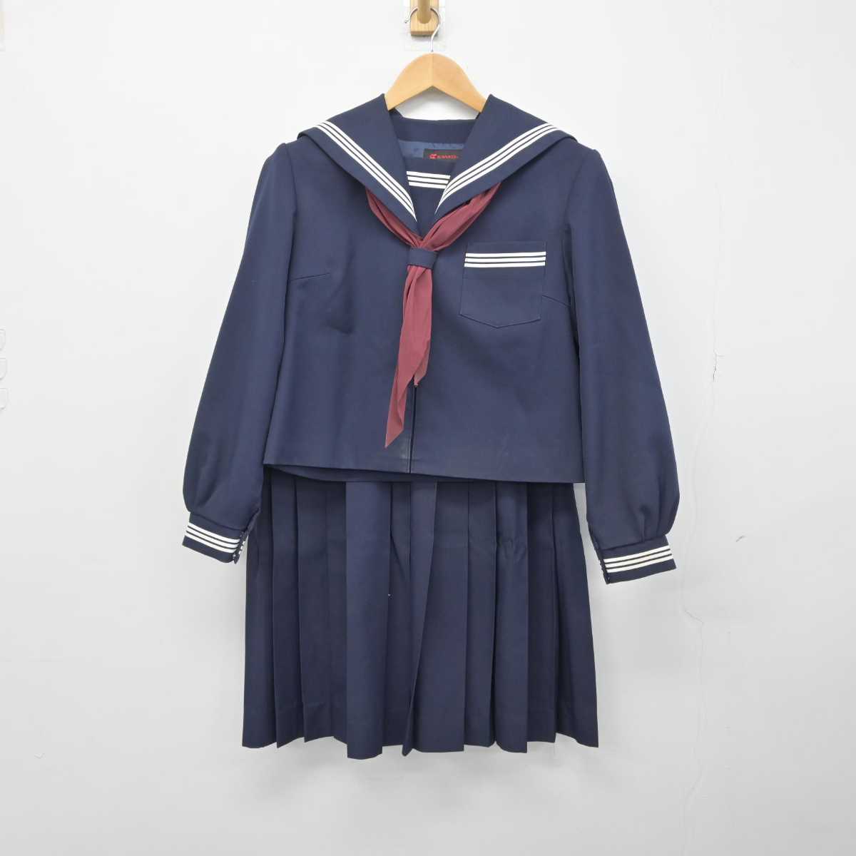 【中古】静岡県 浜松市立三ヶ日中学校 女子制服 3点（セーラー服・スカート）sf032983