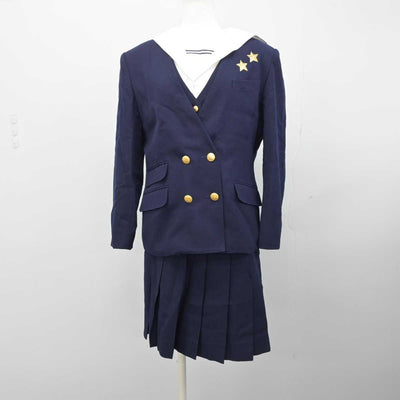 【中古】岡山県 就実高等学校 女子制服 4点（ブレザー・ベスト・シャツ・スカート）sf032989