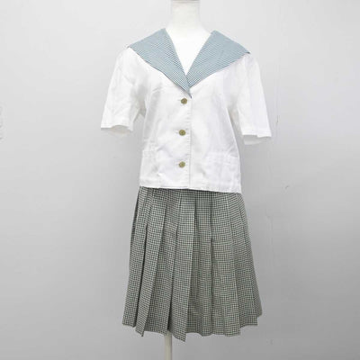 【中古】岡山県 就実高等学校 女子制服 2点（シャツ・スカート）sf032992