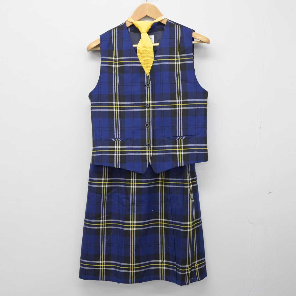 【中古】大阪府 堺リベラル中学校 女子制服 3点（ベスト・スカート）sf033021