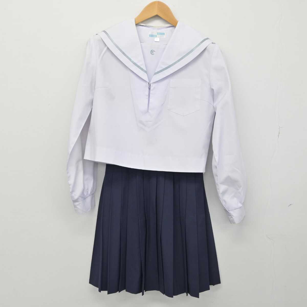 【中古】愛知県 知立高等学校 女子制服 2点（セーラー服・スカート）sf033025