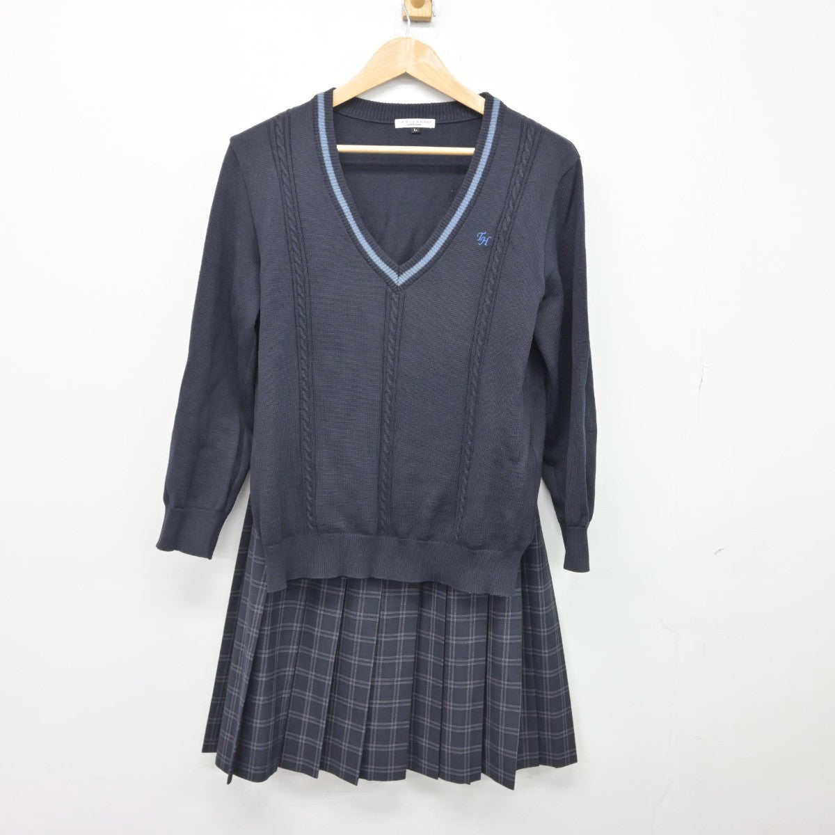 【中古】北海道 手稲高等学校 女子制服 4点（ブレザー・ニット・スカート）sf033058