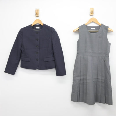 【中古】福岡県 中村学園女子中学校 女子制服 4点（ブレザー・シャツ・ジャンパースカート）sf033076