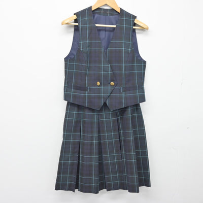 【中古】埼玉県 山村国際高等学校 女子制服 2点（ベスト・スカート）sf033106