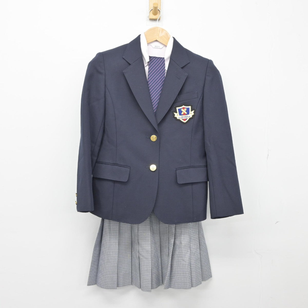 【中古】アメリカ 慶応義塾ニューヨーク学院高等部 女子制服 5点（ブレザー・シャツ・スカート）sf033111