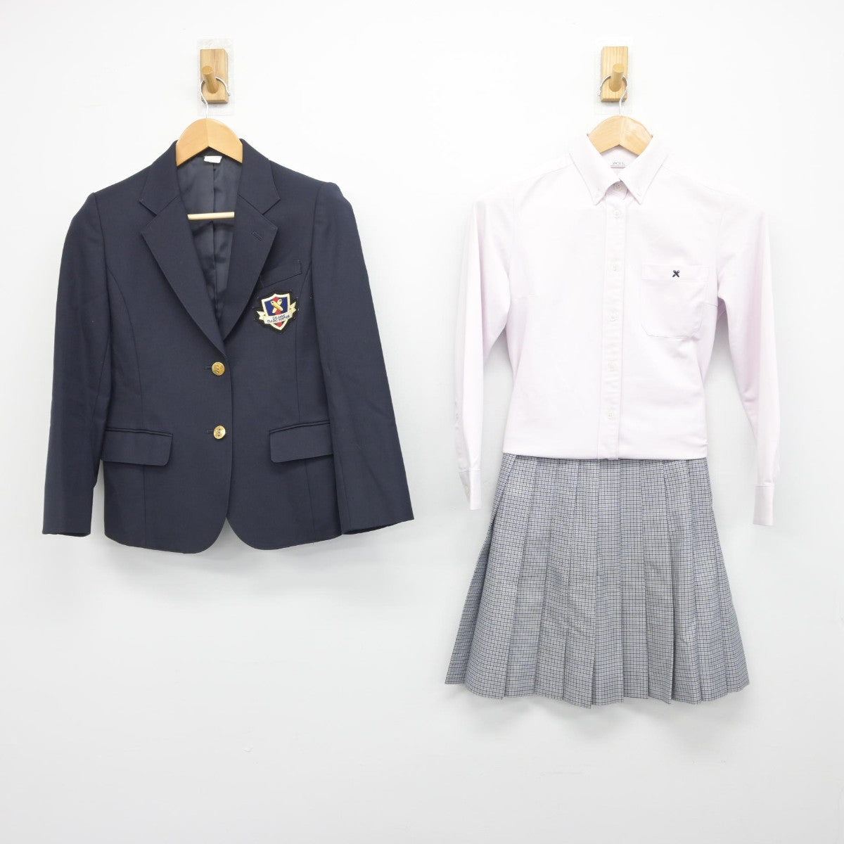 【中古】アメリカ 慶応義塾ニューヨーク学院高等部 女子制服 5点（ブレザー・シャツ・スカート）sf033111