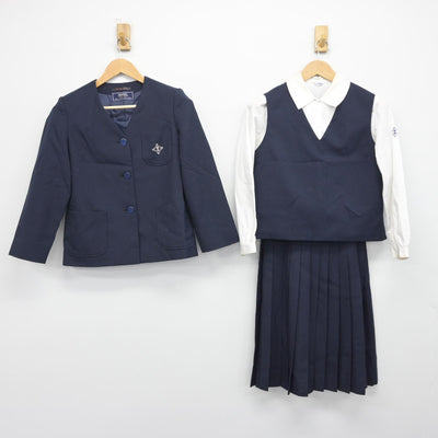 【中古】埼玉県 黒浜西中学校 女子制服 4点（ブレザー・シャツ・ベスト・スカート）sf033125