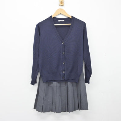 【中古】埼玉県 獨協埼玉中学高等学校 女子制服 2点（ニット・スカート）sf033128