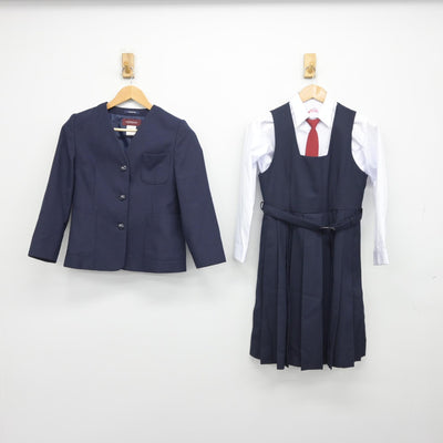 【中古】埼玉県 北陽中学校 女子制服 4点（ブレザー・シャツ・ジャンパースカート）sf033130