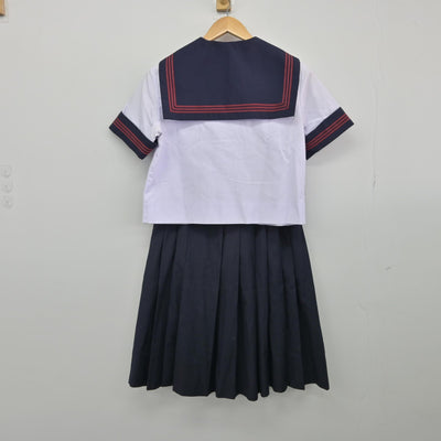 【中古】山梨県 甲州市立塩山中学校 女子制服 3点（セーラー服・セーラー服・スカート）sf033184