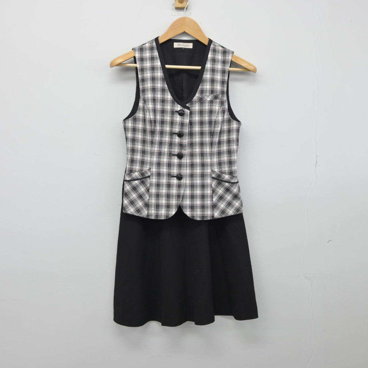 【中古】 （株）青木鐵工所 女子制服 2点（ベスト・スカート）sf033186