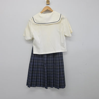 【中古】愛媛県 新居浜市立中萩中学校 女子制服 2点（セーラー服・スカート）sf033190