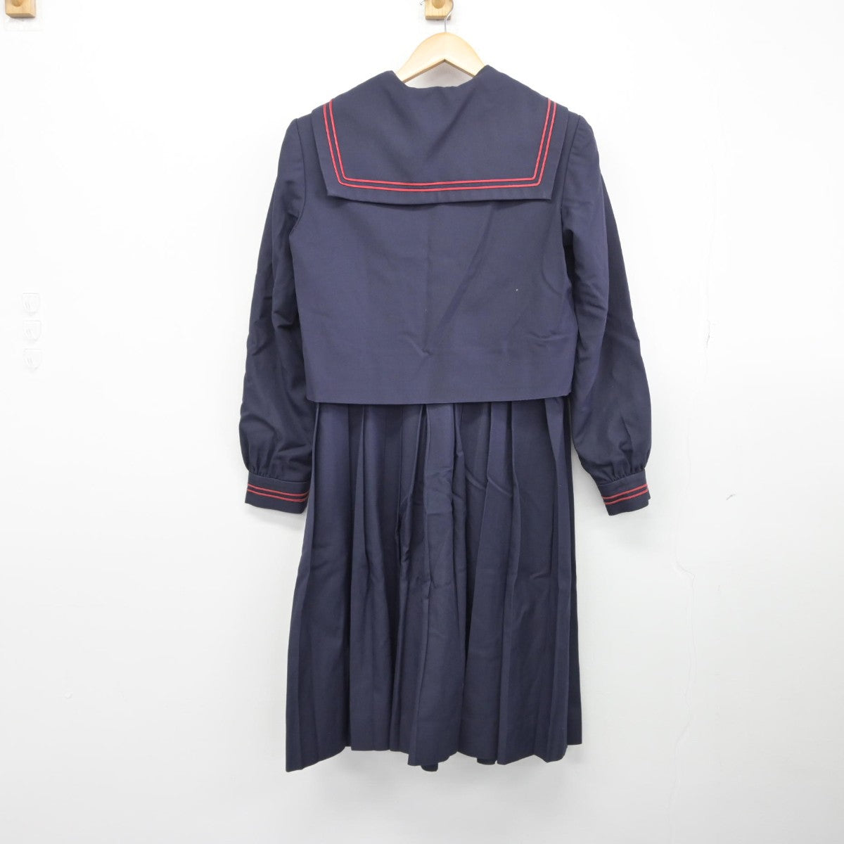 【中古】熊本県 熊本市立東野中学校 女子制服 3点（セーラー服・ジャンパースカート）sf033205