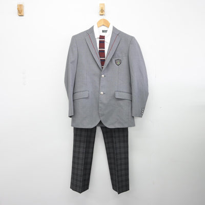 【中古】岡山県 岡山理科大学附属高等学校 男子制服 4点（ブレザー・シャツ・ズボン）sf033214