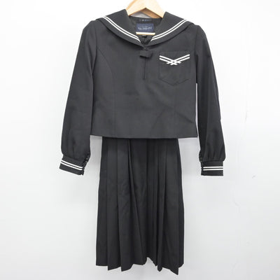 【中古】愛媛県 新居浜市立大生院中学校 女子制服 2点（セーラー服・ジャンパースカート）sf033223